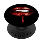 Chemise à lèvres sexy, rouge à lèvres, gloss à lèvres, art des lèvres rouge PopSockets PopGrip Adhésif