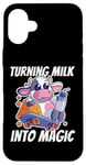 Coque pour iPhone 16 Plus Transformer le lait en machine à fromage magique avec humour d'élevage de vache laitière