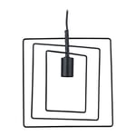 Relaxdays Lampe suspension rectangulaire, plafonnier moderne, E27, HxLxP : 131x30x25 cm, salon, lustre en métal, noir