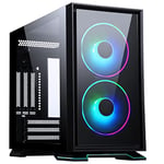 Itek Case Galaxy 2Q - ITX Mini Tour 2 x 12 cm ARGB Fan, 2 x USB3, 2 x Panneau Avant, Verre latéral