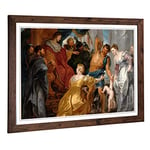 Big Box Art Framed Print of Peter Paul Rubens The First Book of Kings in The Bible Design | Wall Art Picture| Home Decor for Living Room, Bedroom, Office, Walnut, A2 / 24.5x18 Inch / 62x45cm