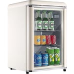 Mini Réfrigérateur Vintage 78L - Petit Frigo Silencieux - Classe e - Lumière led - 2-12°C - 47 x 46 x 73cm - Beige