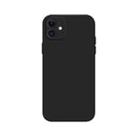 Rdyi6ba8 Protection Caméra Coque pour iPhone 12 Mini, Coque de Silicone Liquide Mince avec Doublure en Microfibre [Antichoc] pour iPhone 12 Mini - Noir