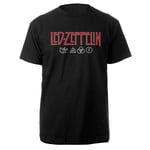 Led Zeppelin Unisex T-Shirt Logo & Symbols (XX-Large) Black