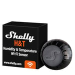 Shelly H&T - Noir, Capteur de température et d’humidité, Thermomètre & Hygromètre Wi-Fi, Haute précision, Portée 30 à 50 m, Compatible avec Alexa & Google Home, App iOS & Android