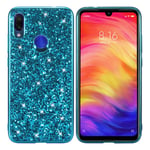 Xiaomi Glitter Redmi Note 7 kuoret - Sininen Tummansininen