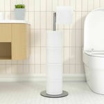 Porte-Rouleau de Papier Toilette sur Pied pour Salle de Bain, Porte-Papier hygiénique en Acier Inoxydable à Base lestée, Distributeur de Papier