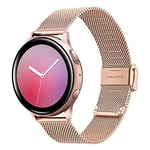 TRUMiRR Compatible avec Samsung Galaxy Watch Active2/Active Bande de Montre, 20mm Bracelet montre en acier inoxydable tissé pour Samsung Galaxy Watch Active/Galaxy Watch Active2/Gear S2 Classic