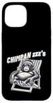 Coque pour iPhone 15 Jeu de mots drôle de singe chimpanzé « Chimpan-zzz »