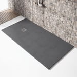 Receveur de douche 70x120cm extra plat MADISON en resine surface ardoisee anthracite