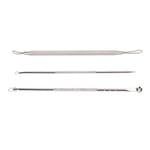 3pcs Face Nose Zit Pimple Extractor Stainless Steel Double Ended Blackhead W LSO