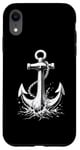 iPhone XR vintage sailing boat nautical grungy white ship anchor rope Case