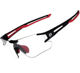 ROCKBROS Lunettes de Soleil Photochromiques Hommes Vélo, Cyclisme Lunettes Demi-Monture Polarisées Sport VTT Pêche Running