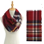 Tartan Echarpe Châle Anneau d'hiver Écharpe Mode Bufanda Cou Enveloppes Solide Unisexe Tricot Snood Cachemire Femmes Écharpes Femme Géométrique Warm-K