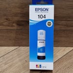 Epson 104 Cyan Genuine Ink Bottles For EcoTank ET-2710 August 2025 65ml