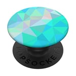 PopSockets Blue Abstract Triangles Polygonal Art Pretty Teal Turquoise PopSockets Swappable PopGrip