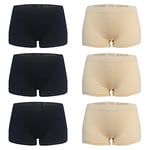 Libella Lot de 6 Culotte Shorty Femme Boxers Hipsters sans Couture en Tissu Microfibre Doux 3908 BHA 2XL/3XL