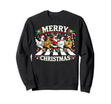 Merry Christmas Santa Chickens Lover Funny Farm Animals Xmas Sweatshirt