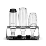 SodaStream Porte-Bouteille et égouttoir de qualité supérieure avec Tapis d'égouttement, Compatible avec Toutes Les Bouteilles, pouvant accueillir jusqu'à 3 Bouteilles