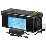 KEPWORTH Batterie Lithium 24V 100Ah, Rechargeable, LiFePO4 avec 100A Smart Bluetooth BMS et 4000-15000 Cycles Profonds, sans Entretien Parfait pour Camping-Car, Système Solaire, Bateaux, Hors-Réseau