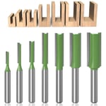 Sollbry - 7 Pièces Fraise Droite Defonceuse, 6 mm Queue Fraise Defonceuse, Mèches Carbide Router Bits, pour Bois Carbure de TungstèNe Outil de