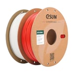 eSUN Amélioré PLA Mat Filament 1.75mm, Imprimante 3D Filament PLA Matte, 1KG par Bobine,2 Bobines de Filament d'impression 3D pour Imprimante 3D, Blanc Laiteux+Rouge Foncé