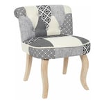 Paris Prix - Fauteuil Patchwork Design 'Eleonor' 68cm Gris