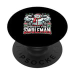 Frosty Swoleman Funny Christmas Gym Workout Fitness Lifting PopSockets PopGrip Adhésif