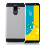 Samsung Galaxy J8 (2018) Harjattu Pintainen Hybriidi Muovinen Takasuoja Kuori - Valkoinen