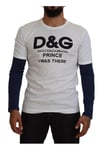 Dolce & Gabbana Mens White DG Prince Crew Neck Pullover Sweater material_cotton - Size IT 48 (Mens)