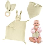 Vicloon Serviette de Bébé Jouets,3pcs Doudou Lapin Mouchoir Doudou Serviette Apaisante d'Eveil Bébé pour Nouveau-né Tollders Filles Garçons Meilleurs Cadeaux