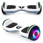 SISIGAD Hoverboard Self Balancing Scooter 6.5" Hoverboard Bluetooth Two Wheel Electric Scooter Swegway Board LED Light With 2 * 300W Motor for Kids