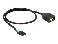 Delock - Usb-Internkabel - 4-Pins Usb 2.0-Header (Hunn) Til Usb (Hunn) - 40 Cm - Svart