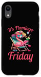 Coque pour iPhone XR Citation amusante des flamants roses It's Flamingo Friday