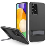 ESR Coque avec Béquille Métallique Compatible avec Samsung Galaxy A52 5G (6,5 Pouces), Coque Silicone Douce Mince pour Samsung A52, Pose Verticale et Horizontale, Noir Transparent