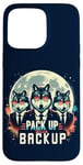 Coque pour iPhone 15 Pro Max Emballez avec un jeu de mots de l'équipe de loup à fourrure assorti