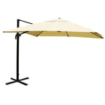 Parasol Professionnel Restaurant Pour Jardin Terrasse 3x4m (Ø5m) Polyester/Aluminium 26kg Crème Sans Pied 04_0003336