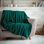 GC GAVENO CAVAILIA Soft Throw, Fluffy Blankets For Sofas OR Settees, Thermal Warm Cosy Throws, Green, 150X200 Cm, 727415