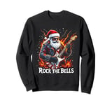 Rock the Bells Christmas Rocker Santa Rock Guitarist Sweatshirt