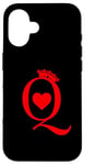 Coque pour iPhone 16 Jeu de cartes à jouer Queen Of Hearts King Of Hearts