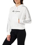 Champion Women's Legacy Tape 2.0 Powerblend Boxy Hooded Sweatshirt, White, S