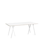 HAY Loop Stand matbord white laminate, 180cm, vitt stålstativ
