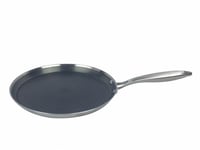 Stainless steel pancake pan, Ø28cm, induction pan, Non-stick, Scratch resistant, Stainless steel