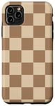 iPhone 11 Pro Max Case Checkered Brown Pattern Cool Checkerboard Aesthetic Case