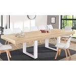 Table de séjour salle à manger extensible 200/300 cm MILTON bois/blanc Taille unique