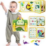 Française Busy Board Dinosaure Jouet Montessori pour Enfant 2 3 4 5 Ans, Backpack Jeux Montessori Motricité Fine Jouets d'Activité, Jeu Voiture Enfant Voyage pour Enfant Garçon Fille 1 2 3 4 Ans