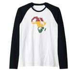 African Map Black History Month Celebration Culture Elephant Raglan Baseball Tee