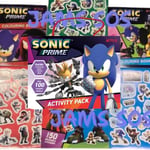 SONIC PRIME Activity Pack STICKERS COLOURING KIDS EDUCATIONAL SHADOW TAILS RUSTY