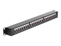 Delock - Manöverpanel Med Kopplare - Cat 6 - Stp - Rj-45 X 24 - Svart - 1U - 19"