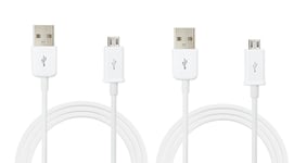 NOVAGO® 2 Câbles Micro USB pour recharger votre SamsungTREND 2 LITE(Blanc - 1 mètre + 3 mètres )